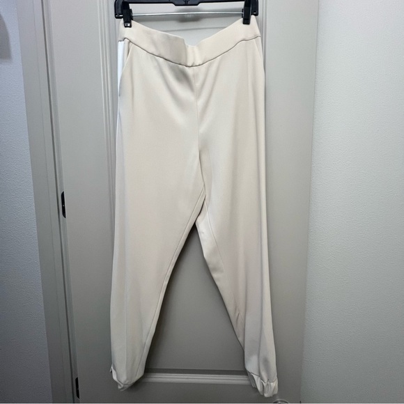 Alice + Olivia | Pete Jogger Pants Side Stripe Cream Pockets NWT Large - Picture 8 of 12